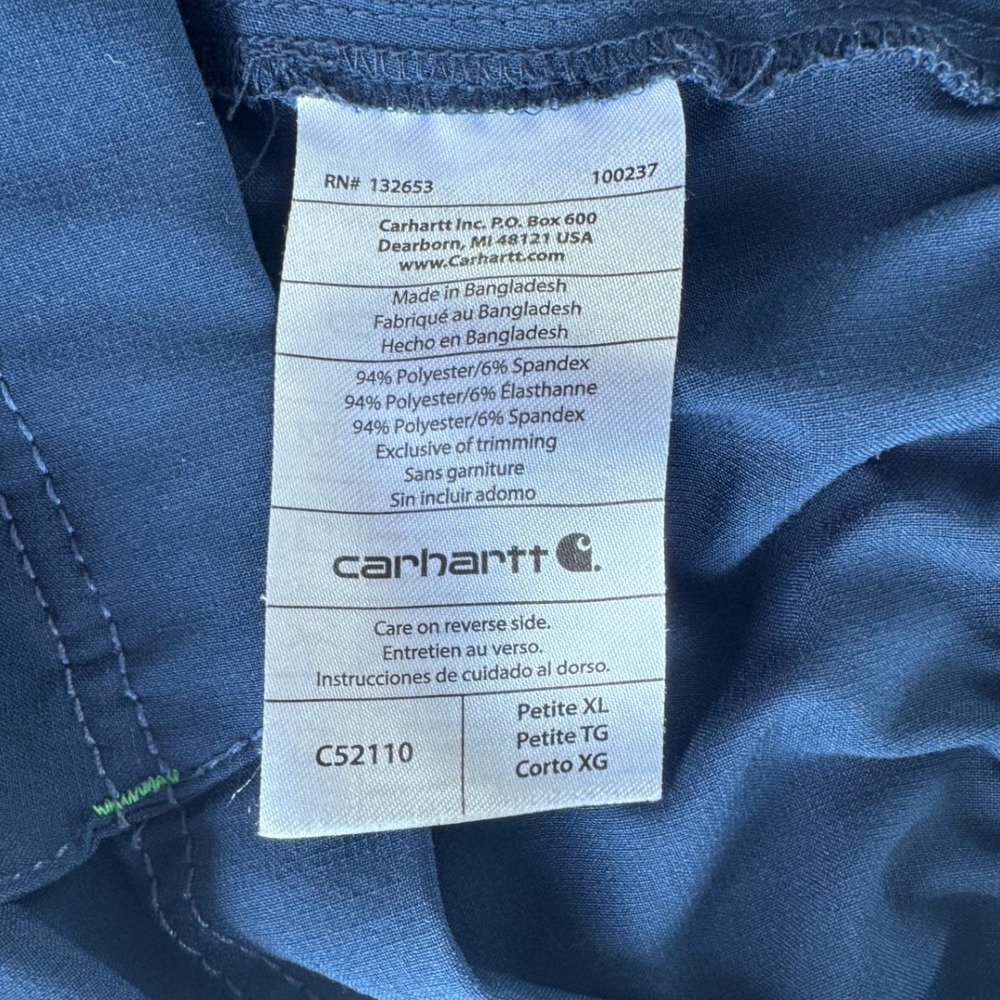 Carhartt Scrub Pants Womens Petite XL Blue‎ Stretch Cargo Workwear Minimalist - Picture 2 of 8